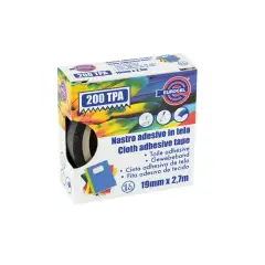Nastro Telato Adesivo Nero 19 mm x 2,7 m – Nastro Telato Resistente, Impermeabile e Anti-Strappo