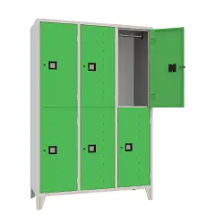Armadio Casellario 6 Posti con Ante Verdi RAL 6018 – Armadio in Acciaio Conforme CAM
