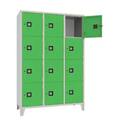 Armadio Casellario Quadro 12 Posti con Ante Verdi – Armadio in Acciaio Conforme CAM