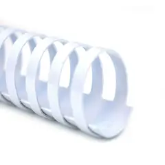 Dorsi a Spirale Plastici Bianchi Ovali A4 da 38 mm – Capacità 281-340 Fogli - Confezione 50 Pezzi