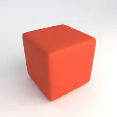 Pouf Quadrato in Ecopelle Ignifuga Arancio H 40 cm – Conforme CAM