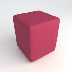 Pouf Quadrato in Ecopelle Ignifuga Fucsia H 46 cm – Conforme CAM