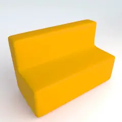 Divano 3 Posti in Ecopelle Ignifuga Giallo H 40 cm – Conforme CAM