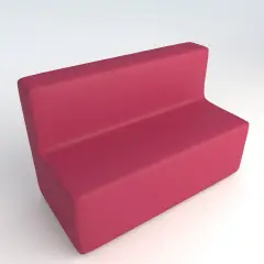 Divano 3 Posti in Ecopelle Ignifuga Fucsia H 40 cm – Conforme CAM