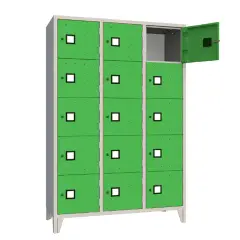 Armadio Casellario 15 Posti con Ante Verdi RAL 6001 – Armadio in Acciaio Conforme CAM
