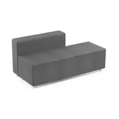 Pouff con Spalliera Grigio H 45 cm – Seduta Imbottita Modulare per Scuole