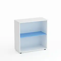 Mobile Scuola Kubò Bianco a Giorno H 90 cm – Ripiani Blu Orizzonte | Conforme CAM