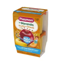 Plasmon Merenda Frutta Mista e Cereali 2x120g – Merenda alla Frutta per Bambini