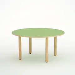 Tavolo Onda Circolare H 46 Cm - Misura 1 - Verde Per La Scuola Nidi D'infanzia - Conforme CAM
