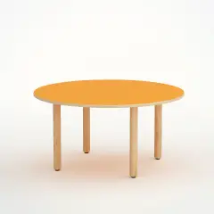 Tavolo Onda Circolare H 46 Cm - Misura 1 - Arancio Per La Scuola Nidi D'infanzia - Conforme CAM