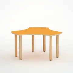 Tavolo Onda Esatondo Arancio H 58 cm – Misura 3, 113 x 120 cm