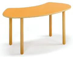 Cattedra Onda Arancio – Piano in Betulla, 153 x 70 cm, Altezza 76 cm – Misura 6