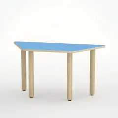 Tavolo Scuola Infanzia Trapezio Blu Orizzonte – Misura 3, Altezza 55 cm