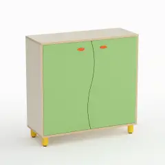 Mobile Scuola Infanzia Onda a 2 Ante Altezza 105 cm. Verde - Conforme CAM