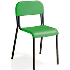 Sedia Impilabile Sara, Struttura Nera, Seduta H 42 Cm. Verde Per Ambienti Scolastici