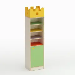 Mobile Scuola Infanzia Forma Colonna con Anta Apertura a Destra Verde - Conforme CAM