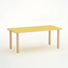 Tavolo Forma Rettangolare H 46 Cm - Misura 1 - Giallo Per Nidi D'infanzia - Conforme CAM