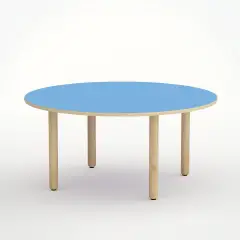 Tavolo Onda Circolare H 52 Cm - Misura 2 - Blu  Per La Scuola Infanzia - Conforme CAM