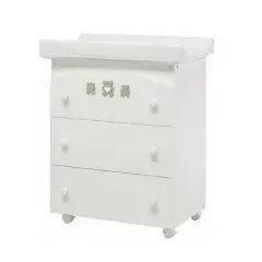 Molly Bagnetto Fasciatoio Erbesi Bianco e Tortora – Con Vaschetta Anatomica e 3 Cassetti