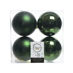 Box 4 Sfere di Natale - Diametro 10 cm - Pine Green
