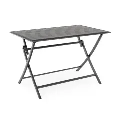 Tavolo Elin Pieghevole Antracite 110x70 – Tavolo da Esterno Pieghevole Bizzotto