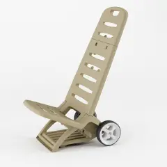 Spiaggina Trolly Comfort Beige con Ruote 2 in 1 - Sedia da Spiaggia con Carrello