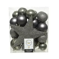 Box 33 Sfere di Natale - Diametro 8 cm - Warm Grey
