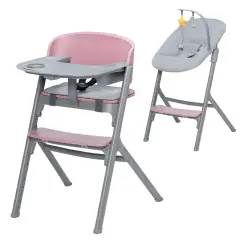 Seggiolone Kinderkraft Livy 4 in 1 + Sdraietta Aster Pink