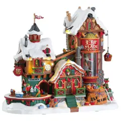Lemax Elf Made Toy Factory 75190 – Fabbrica di Giocattoli Animata con Luci e Musica