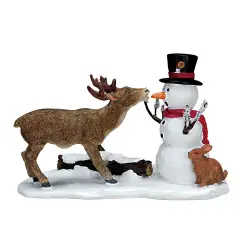 Statuetta Tempo di Snack – Renna e Pupazzo di Neve