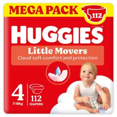 Pannolini Huggies Little Movers Megapack - Taglia 4 - 7-18 Kg - 112 Pezzi