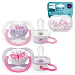 Succhietti Ultra Air 0-6 Mesi Bimba Mama Farfalla 2 Pezzi