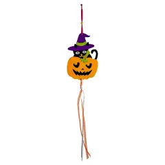Decorazione Zucca Con Gattino In Feltro