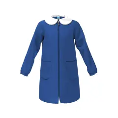Grembiule Bambina Scuola Zip Senza Ricamo Blu 11 Anni