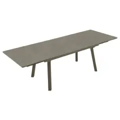 Tavolo Merano Stone Allungabile in Alluminio Marrone e Antracite, cm 170/220/270