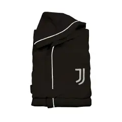 Accappatoio Microspugna 12-14 Anni Juventus Nero
