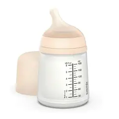 Biberon Zero Zero con Tettarella In Silicone Anticolica Flusso Adattabile 180 ml Fair