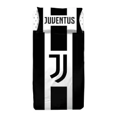 Completo Lenzuola Juventus FC 1 Piazza - Bianco Nero in Cotone 100% Ufficiale