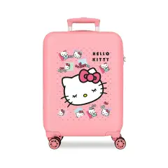 Trolley ABS 55 cm 4 ruote Hello Kitty Bows Rosa Sanrio