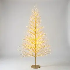 Albero di Natale Faggio Classico 1940 LED, Altezza 180 cm, Finitura Oro