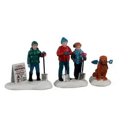 Natale Neighborhood Snow Shovelers Set Of 3