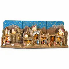 PRESELIBRO Presepe Apribile con Grotta 141x37,5x42 cm