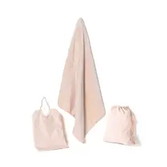 Set Asilo 3 Pezzi: Bavaglino Xl Asciugamano e Sacca Porta Oggetti Square Girl